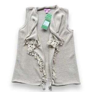 LILLY Pulitzer Girl’s Mini Abbott Sweater Vest Gold Metallic Size Large 8-10